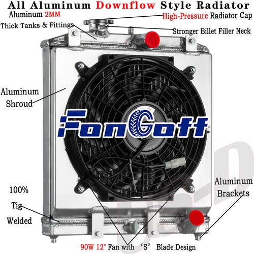 Rows radiator shroud fan for - 3,