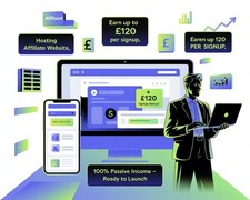 HOSTING AFFILIATE WEBSITE PASSIVE INCOME SITE – EARN UP TO £120 - £150PER SIGNUP