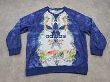 Adidas Sweatshirt Womens UK 16 Floral Boho Pullover Farm Rio Top Tropical Guava
