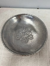 Hugh Wallis Pewter Bowl Arts Crafts C1910 Quality Antique Item
