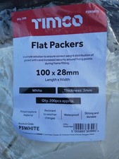 TIMCO Plastic Flat Packers Shims Frame Window Flooring 100x28x3mm - Bag of 200