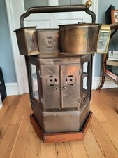 Vintage Asian brass noodle cart with wooden wheeled base