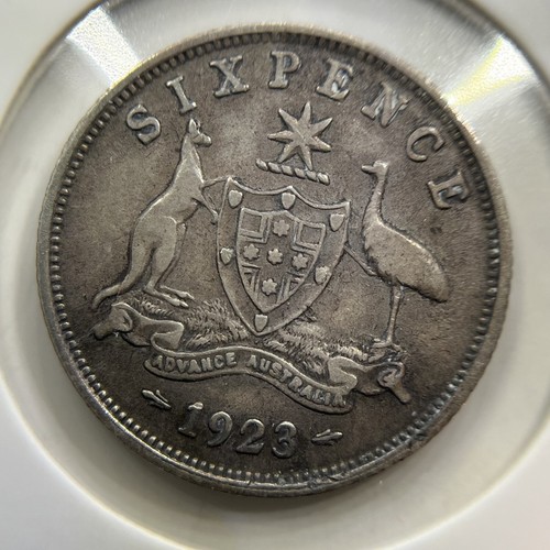 1923 sixpence coin almost - -,