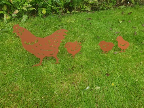 Metal chicken chickens - metal,