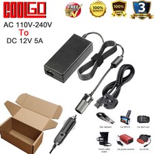 100V-230V to DC 12V 5A Adaptor Car Cigarette Lighter Socket Power Charger UK