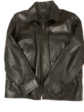LLD Men's Classic Style Black Leather Jacket for Everyday Wear - JIMMY Size L