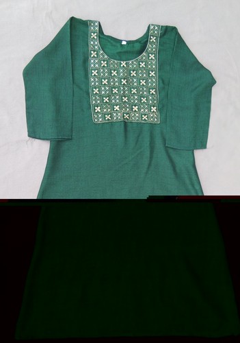 Womens green embroidered - xl,