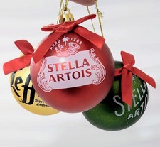 Stella Artois Leffe Beer Christmas Bauble Ornament Set 3 Pub Bar Mancave New