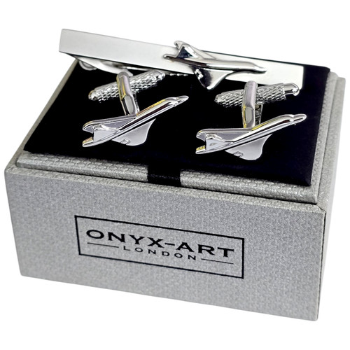 Concorde cufflinks and tie bar - concorde,