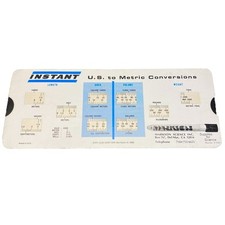 INSTANT U.S. TO METRIC CONVERSION-LENGTH/AREA/VOL/ WEIGHT- 1971 SLIDE RULE/CHART