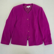 GRAY & OSBOURN Jacket 20 Purple Women's Wool Cashmere Blend Formal Blazer