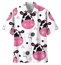 Mens Button Down Shirts Cow