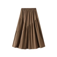 A-line mid-length skirt New pleated half skirt for women summer high waist