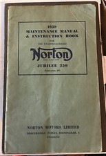 Norton Jubilee 250 1959-60 Maintenance Manual & Instruction Book  Pub. No. 105