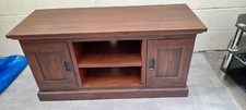 Solid Darkwood Oak TV Cabinet/2 side cupboards/2 open middle shelves REDUCED 