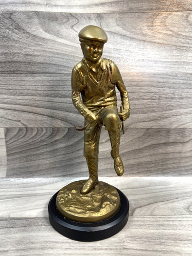 Vintage brass golfer breaking - vintage,