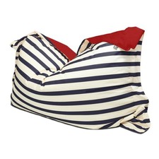 rucomfy Giant Squarbie Bean Bag Nautical Stripe Navy Red Floor Cushion 170x130cm