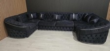 Ark Future Ambassador U-Shape Corner Sofa Steel Velvet with Chrome Accents