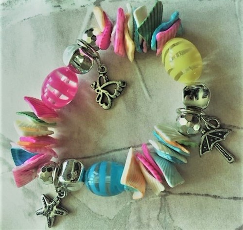 Shell charm bracelet - shell,