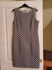 Sleeveless Singh Madan Dress Size 12 Navy Spot