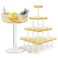 Plastic Martini Glasses Ribbed