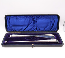 Antique Boxed Silver Handled