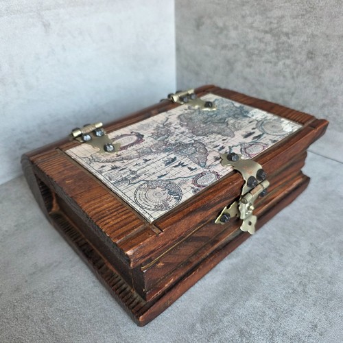 Vintage wooden book - vintage, box
