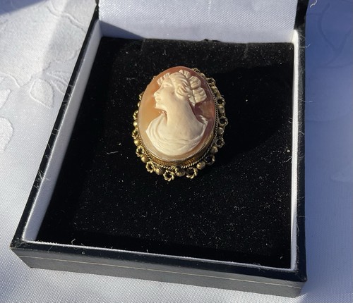 Vintage hand carved - hand-carved, shell