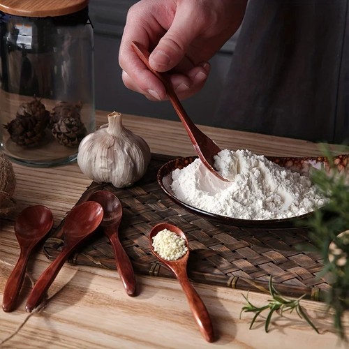 6pcs wooden tea spoons - wooden, long