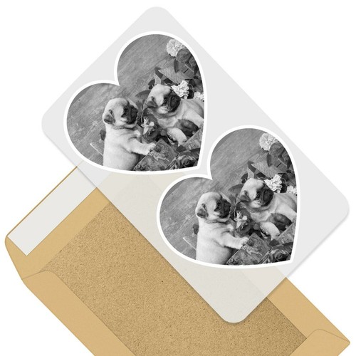 Heart stickers bw - 10, cm
