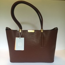 Bessie Couture London Dark Brown Gold Textured Voyager Large Tote Handbag