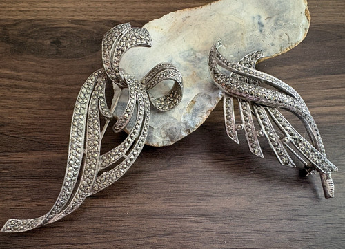 Two large vintage silver tone - two,