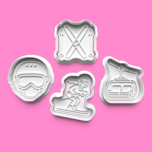 Winter ski resort cookie - winter,