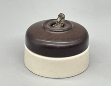 Vintage GEC Vitreous 1 Gang 2 Way Bakelite & Ceramic Toggle Light Switch