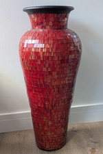 Large Mosaic Vase - Red and Gold