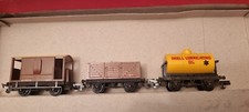 3 x TRIANG RAILWAYS GOODS WAGONS no Packaging GUARDS BRAKE, TANKER, COAL TRUCK