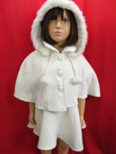 Couche Tot Girls Cream Off White Dress & Cape Winter Set Age 5-6 Years