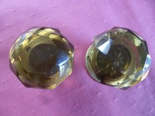 2 VINTAGE BROWN ACRYLIC AND