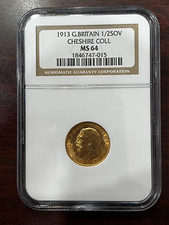 1913 Great Britain Gold 1/2