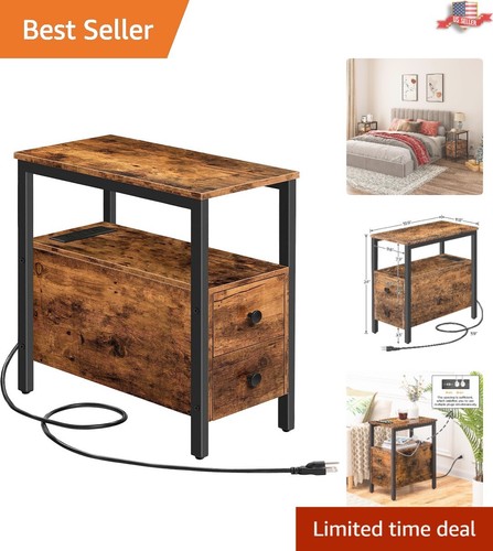 Rustic nightstand with - nightstand,