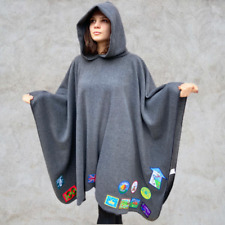 Grey Fleece Hooded Blanket Scout Guide Camp Blanket Poncho