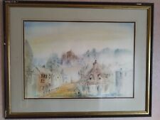 Framed watercolour by John Shooter of Adlington Hall Cheshire. 20th Century 