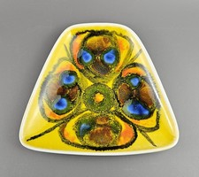Poole Pottery Pin Dish, Trapezoid Shape 81 from the Delphis Range by Tony Morris