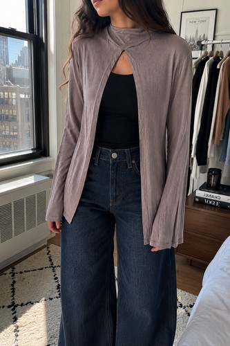 Zara nwt taupe draped open - zara,