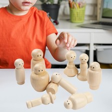 10Pcs Wooden Peg Dolls Mini