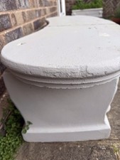 Two Garden Stone Seats - Reinforced Sandstone Classic Curved Design. Heavy.