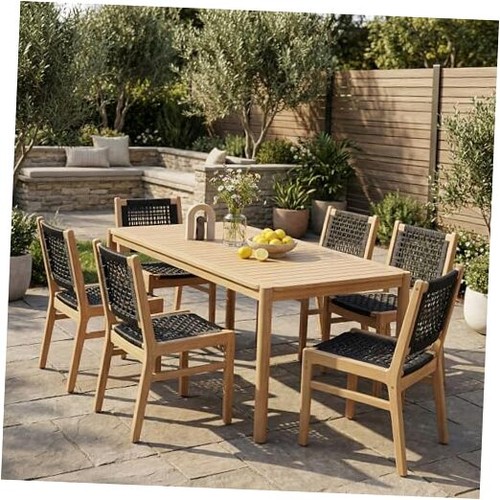 Levi acacia wood dining table - acacia,