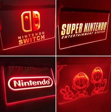 4 Nintendo Logos LED light Neon Sign for Game Room,Office,Bar,Man Cave. NEW!