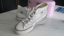 CONVERSE white platform hi top ladies trainers UK 5.5