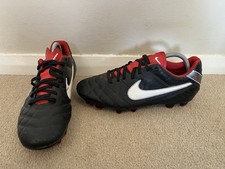 Nike Tiempo Legend IV FG Football Boots UK 7.5 Black/ Red 509085-010 - Rare 2012